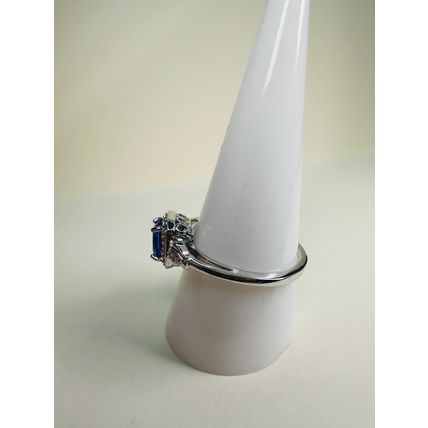 Bomb Party Sz10 Revealed BP Ring Fashion Jewelry RBP Brilliant Blue Rhodium P