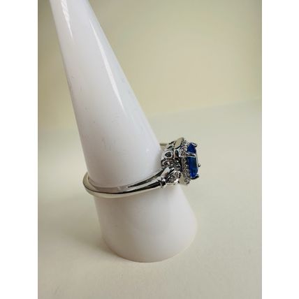 Bomb Party Sz10 Revealed BP Ring Fashion Jewelry RBP Brilliant Blue Rhodium P