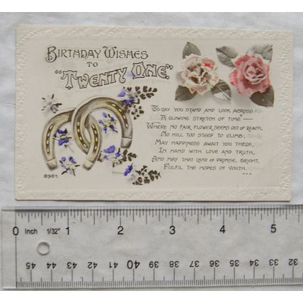 vintage postcard Birthday Wishes To Twenty One