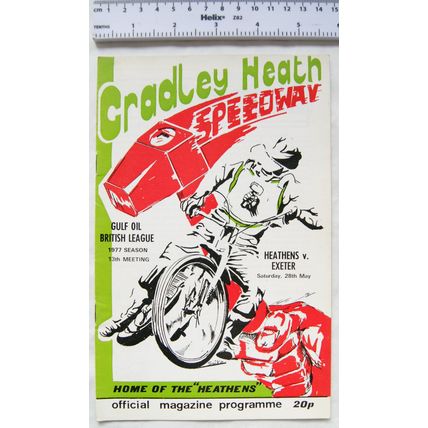1977 Cradley Heath Heathens v Exeter Speedway Programme - 28th May