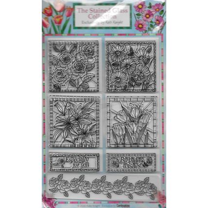 Kate Knight. Stained Glass Collection Stamp Set. Stamping Cardmaking Crafts