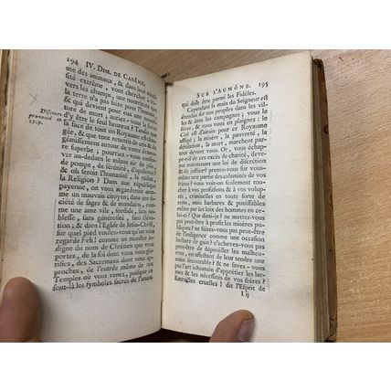1774 "SERMONS DE M MASSILLON EVEQUE DE CLERMONT" VOL 3 RELIGIOUS BOOK (P3)