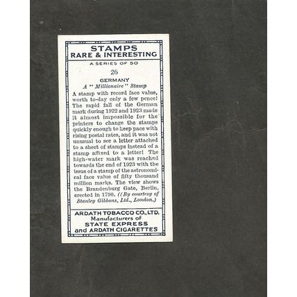 Ardath Stamps Rare & Interesting 1939 #26 Germany