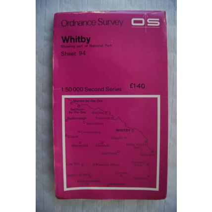 1976 OS second series map Sheet 94 Whitby showing part of National Park