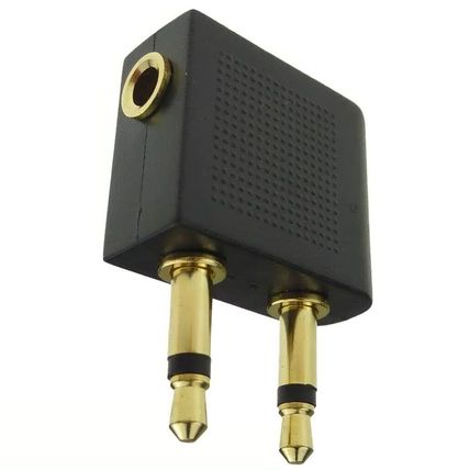 1 X Airplane Flight Headphone Adapter for 3.5mm Plug Jack Socket Converter UK