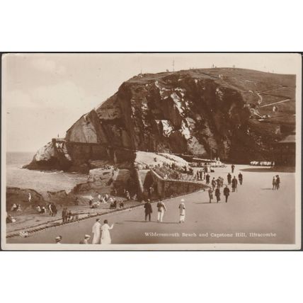 Wildersmouth Beach and Capstone Hill, Ilfracombe, Devon, c.1920 - RP Postcard