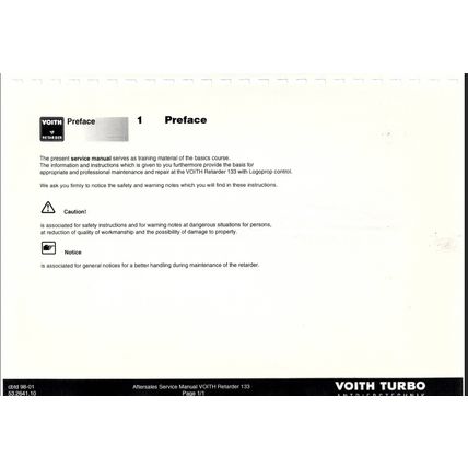 Voith Retarder 133 Aftersales Service Manual Training CBTD9801 53264110 PDF
