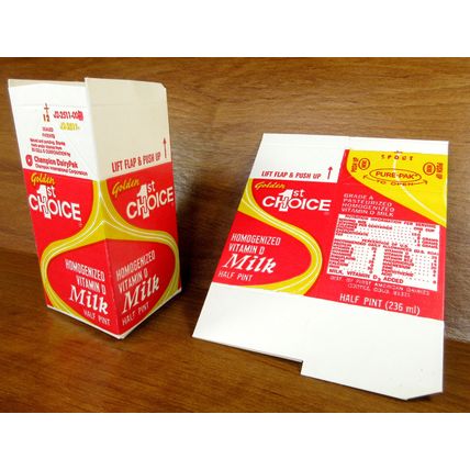 Vintage Golden 1st Choice Milk Box Flat Carton Cortez Colorado Dairy Half Pint