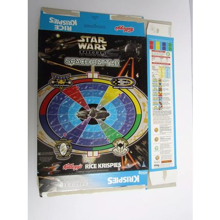 Kellogg`s Rice Krispies 1999 Star Wars Episode 1 Space Battle Game Pk Cereal Box