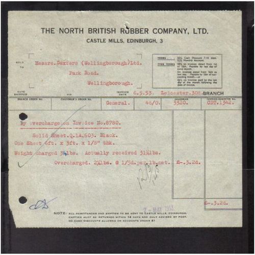NORTH BRITISH RUBBER CO LTD,CASTLE MILLS,EDINBURGH, 6-5-53
