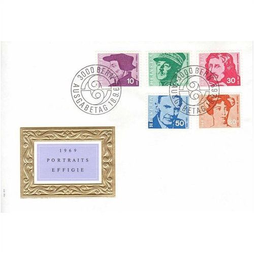 SWITZERLAND HELVETIA 1969 SWISS CELEBRITIES OFFICIAL FIRST DAY COVER