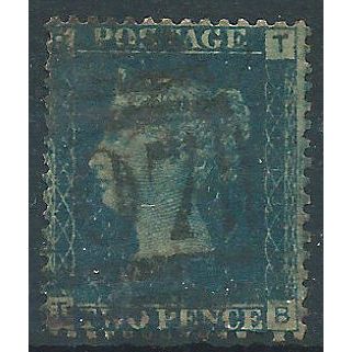 1858 SG47 2d Blue Plate 13 Good Used Check Letters "TB".