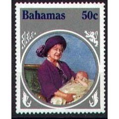 Bahamas 1985 Queen Elizabeth Mother 50c Unmounted Mint NHM SG 715 Sc 553 stamp