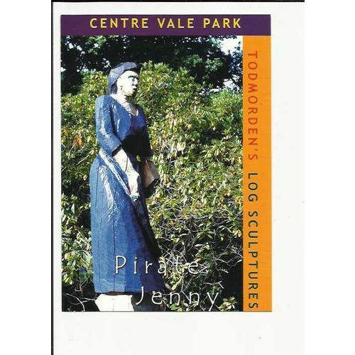 Yorkshire TODMORDEN LOG SCULPTURES Pirate Jenny Postcard by Art Group