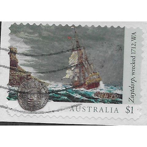 AUS 2017 $1.00 (S/A) 'SHIPWRECKS -ZUYTDORP' ON PAPER FINE USED (EBID25-845)