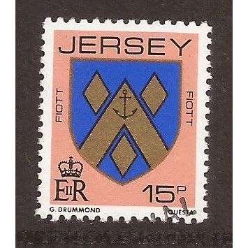 1981-88 Definitives, Jersey Family Crests, 15p Used Stamp SG 264#4