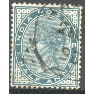 India stamps 1882 - SG 84 - QV ½a green used 3