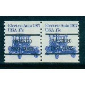 1906a 17c Electric Auto Fine MNH Dry Gum Gap Pair PreCnx Type A W0199