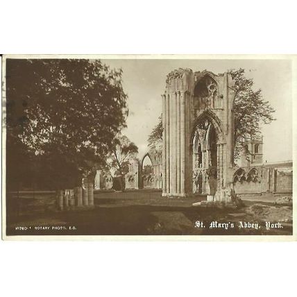Yorkshire YORK St Mary's Abbey Postcard (Rotary 10780)
