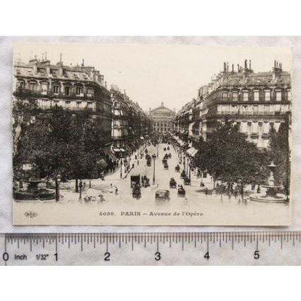 vintage postcard Paris, Avenue de l'Opera