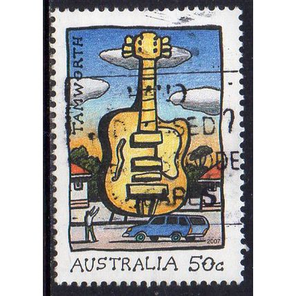 Australia 2007 Big Things - Big Golden Guitar, Tamworth NSW 50c Sheet Used