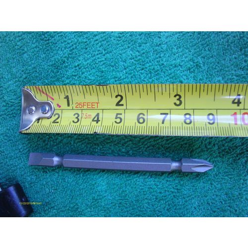 10 pcs DOUBLE END POWER BIT w/PLASTIC HOLDER 3 1/2 inch LONG #2 ph X 1/4" SLOT