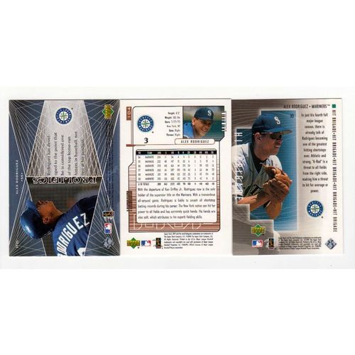 THREE 2000 Upper Deck Alex Rodriguez cards #P6 Prolifics , #H3 Hit, #104 MVP
