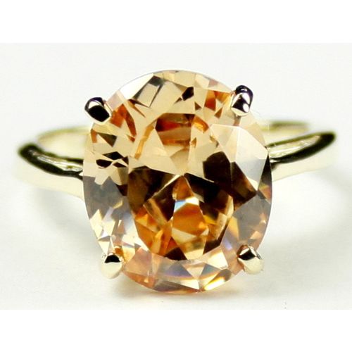 Champagne CZ, 10KY Gold Ring, R055