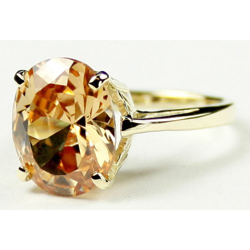Champagne CZ, 10KY Gold Ring, R055