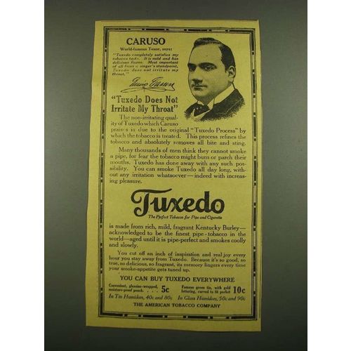 1915 Tuxedo Tobacco Ad - Enrico Caruso