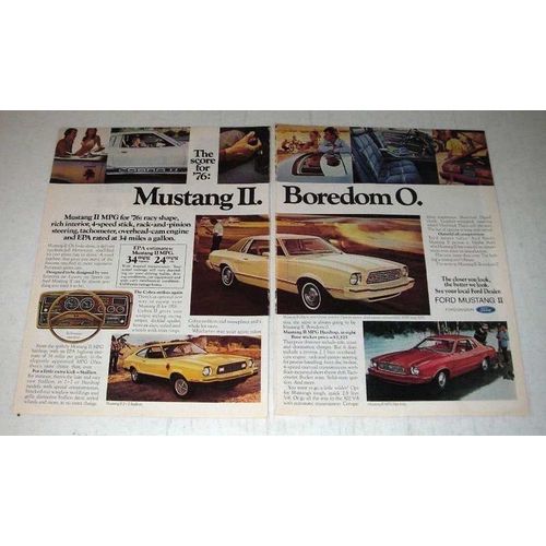 1976 Ford Mustang II Ghia, 2+2 Stallion, MPG Hardtop Ad