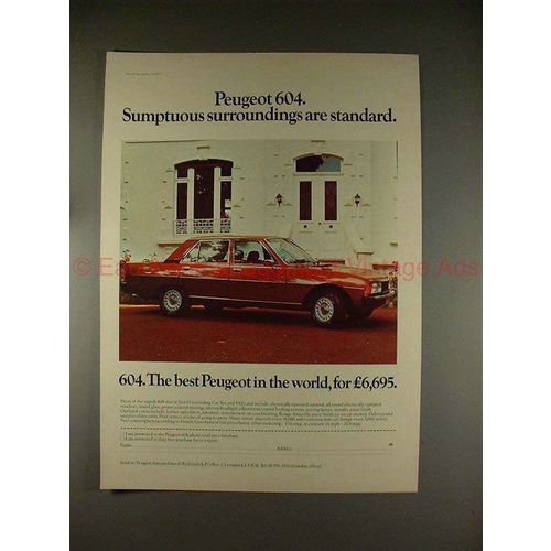 1977 Peugeot 604 Car Ad - Sumptuous Surroundings!!
