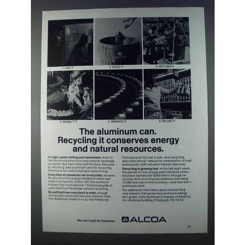 1980 Alcoa Aluminum Ad - Recycling Conserves Energy
