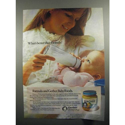 1984 Gerber Peaches Baby Food Ad - Better Than Formula