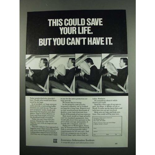 1984 Insurance Information Institute Ad - Air Bags