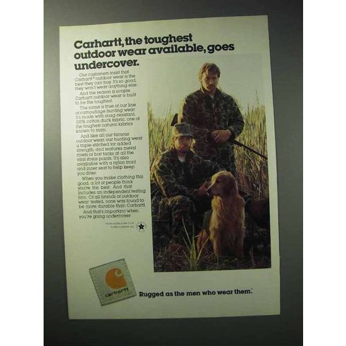 1986 Carhartt Outdoor Wear Ad - Toughest Available