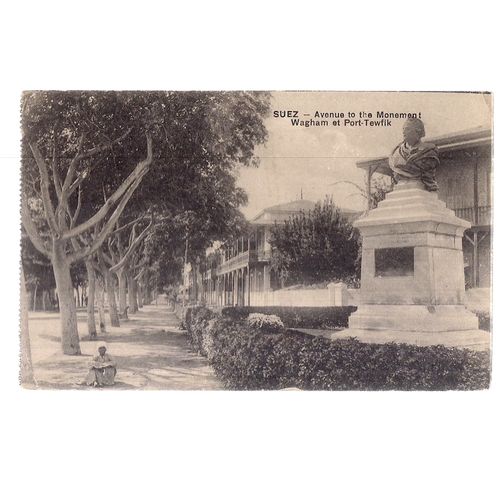 PORT-FEEFIK MONUMENT, SUEZ, EGYPT used postcard 1916 Army Post Office postmark =