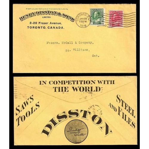 Canada Admiral 3 Cent Rate 1916 Illustrated Toronto ONT