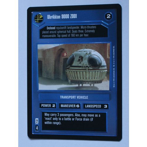Star Wars CCG: Premier Limited # Ubrikkian 9000 Z001 (A) dark 1995 decipher