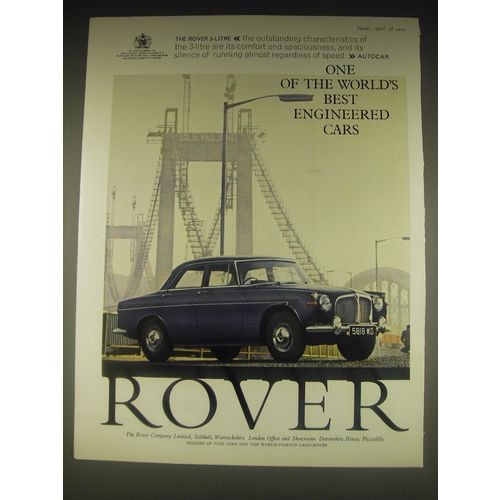 1962 Rover 3-Litre Car Advertisement - One of the world's best engineered cars