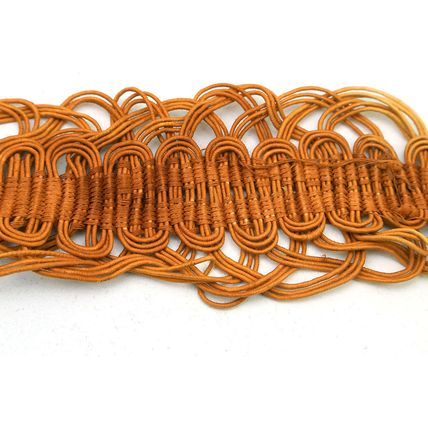 GENUINE ANTIQUE VICTORIAN RUST COLOURED CURTAIN TIE BACKS SHABBY CHIC