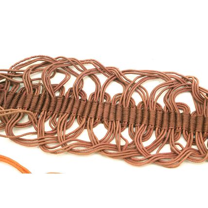 GENUINE ANTIQUE VICTORIAN RUST COLOURED CURTAIN TIE BACKS SHABBY CHIC