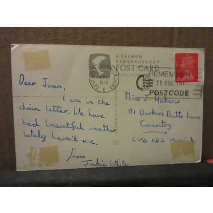 WHITE HORSE'S HEAD used vintage postcard by J. Salmon 1970 pm =