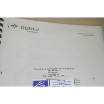 Gould 210-210006/7/8-1 Preamplifier Operating Manual