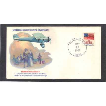 Fleetwood Lindbergh 1325 13c Flag (Cachet-U/A) CV00405