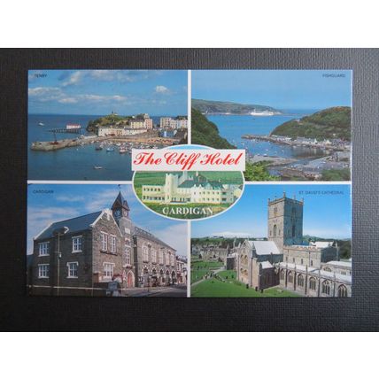 The Cliff Hotel, Cardigan, Cardiganshire, Wales Postcard