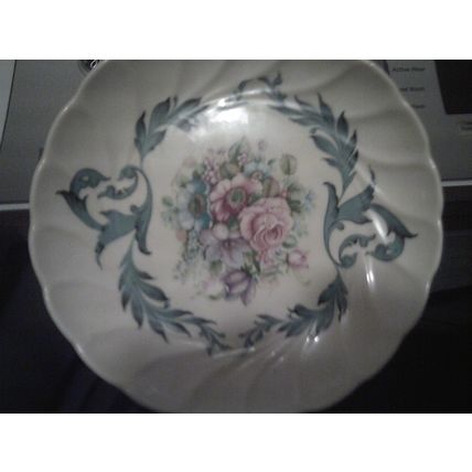 Limoges signed T. Burroughs floral compote