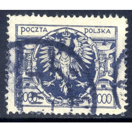POLAND 1923 Eagle on Large Shield 2000 M, Blue USED