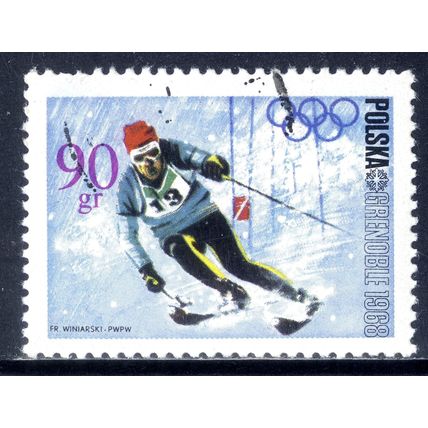 POLAND 1968, Winter Olympics - Slalom, 90 G, CTO