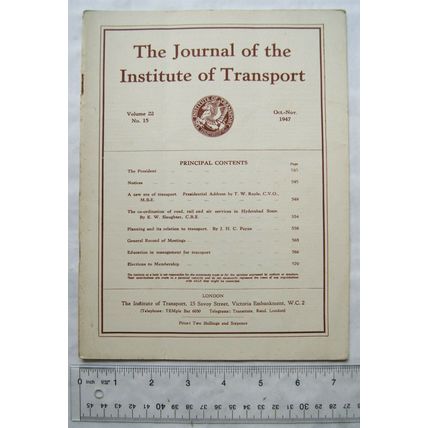 1947 Journal of Institute of Transport Vol. 22, No.15